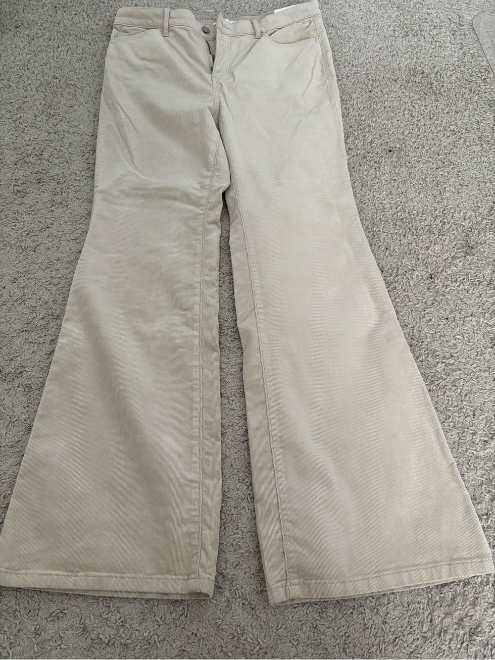 LOFT Beige Wide-Leg Corduroy Jeans